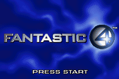 Fantastic 4 Flame On title screen for GameBoy Advance